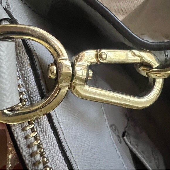 Gray Tory Burch Large Robinson Leather Satchel